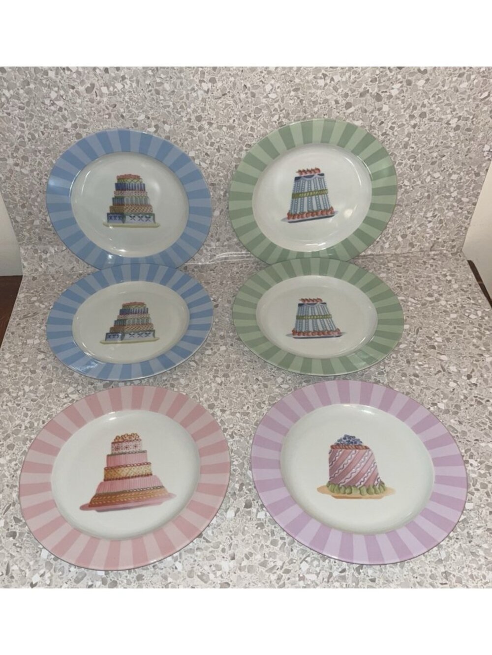 Charter Club Home Grand Buffett Sweet Time Plates Set of 6 Cake Party Celebrate
